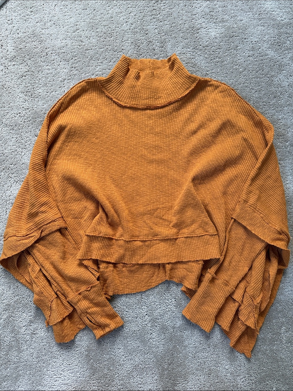 We the Free Moon Daisy Cotton Oversized Boho Long Sleeve Top in Mustard
